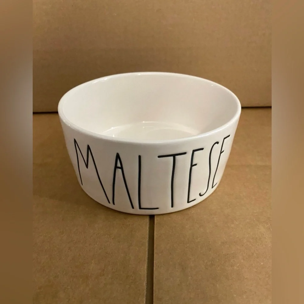Rae Dunn pet bowl - MALTESE New never used - 6”